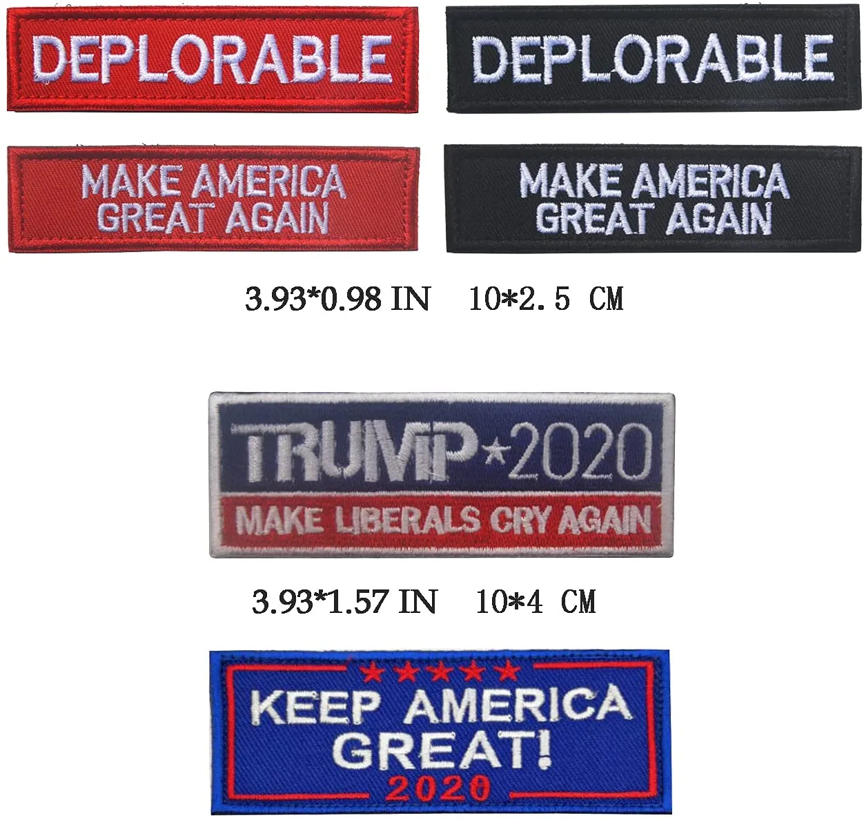 18 Pieces - Trump Iron on Sew-on Patches Trump 2024