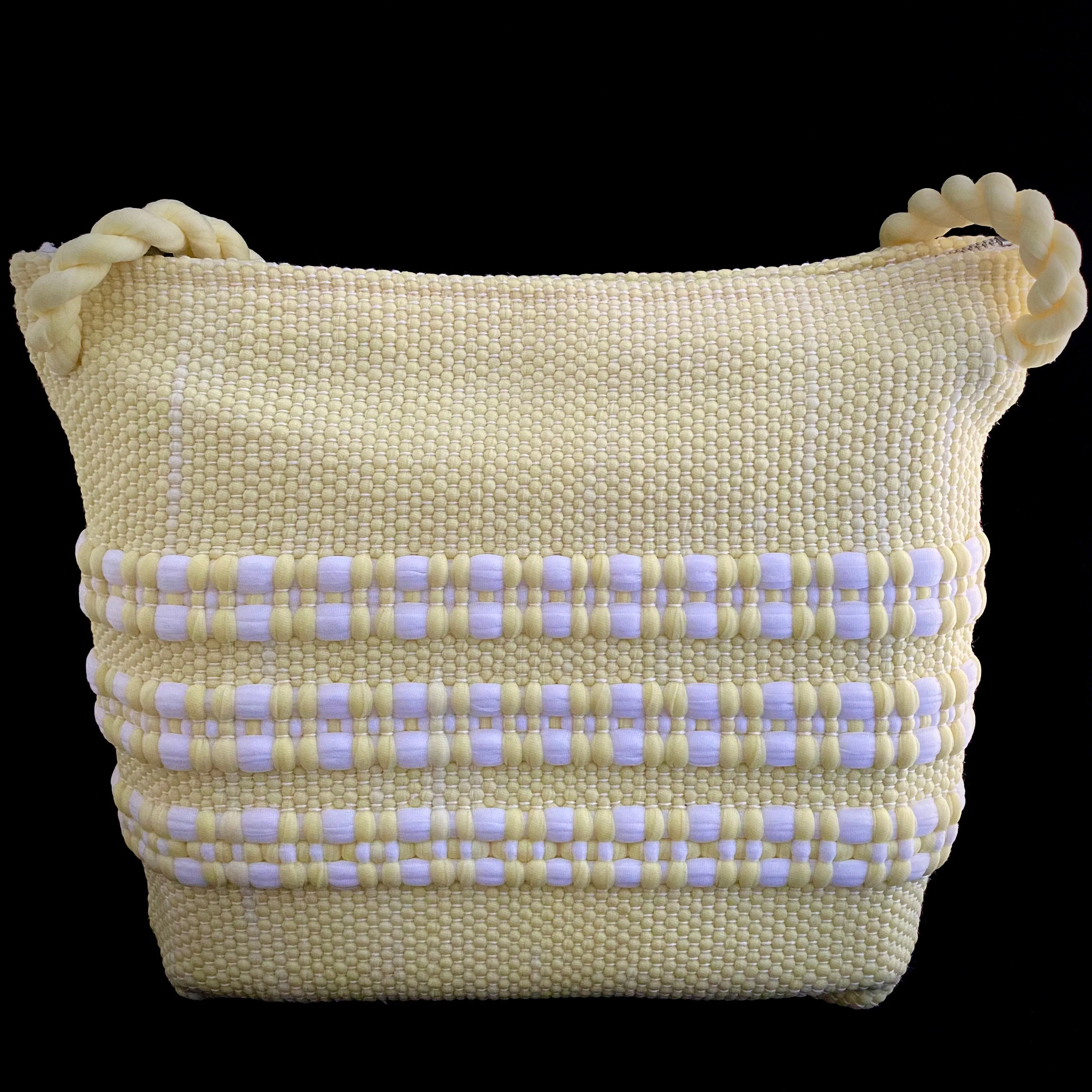 1960s Yellow Woven Handbag