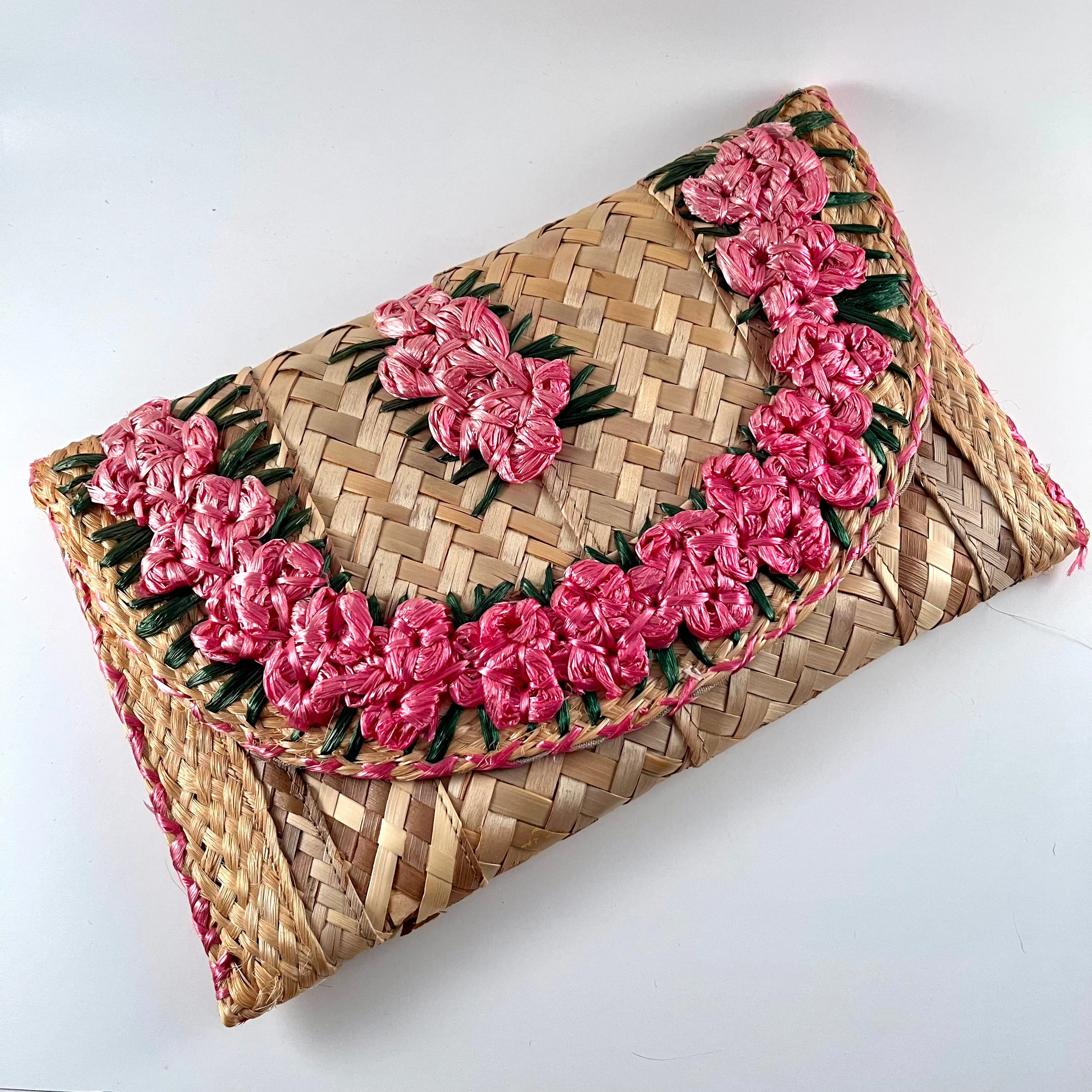 1960s/1970s Raffia & Straw Woven Clutch