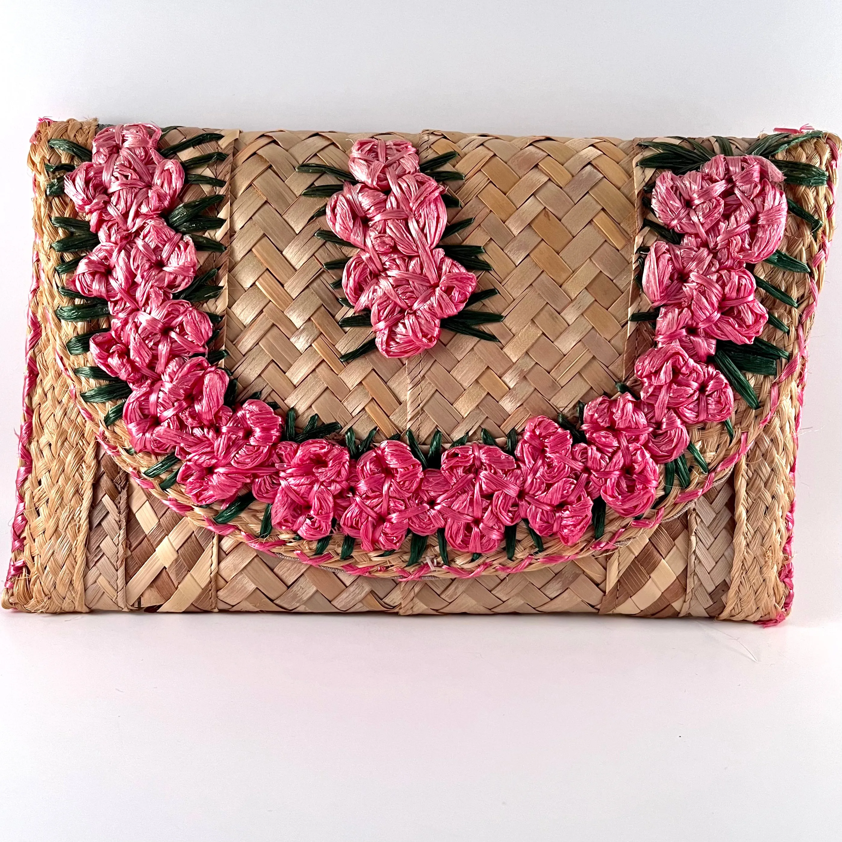 1960s/1970s Raffia & Straw Woven Clutch