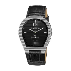 Aigner Torcello Men's Black Dial Black Leather Strap Watch