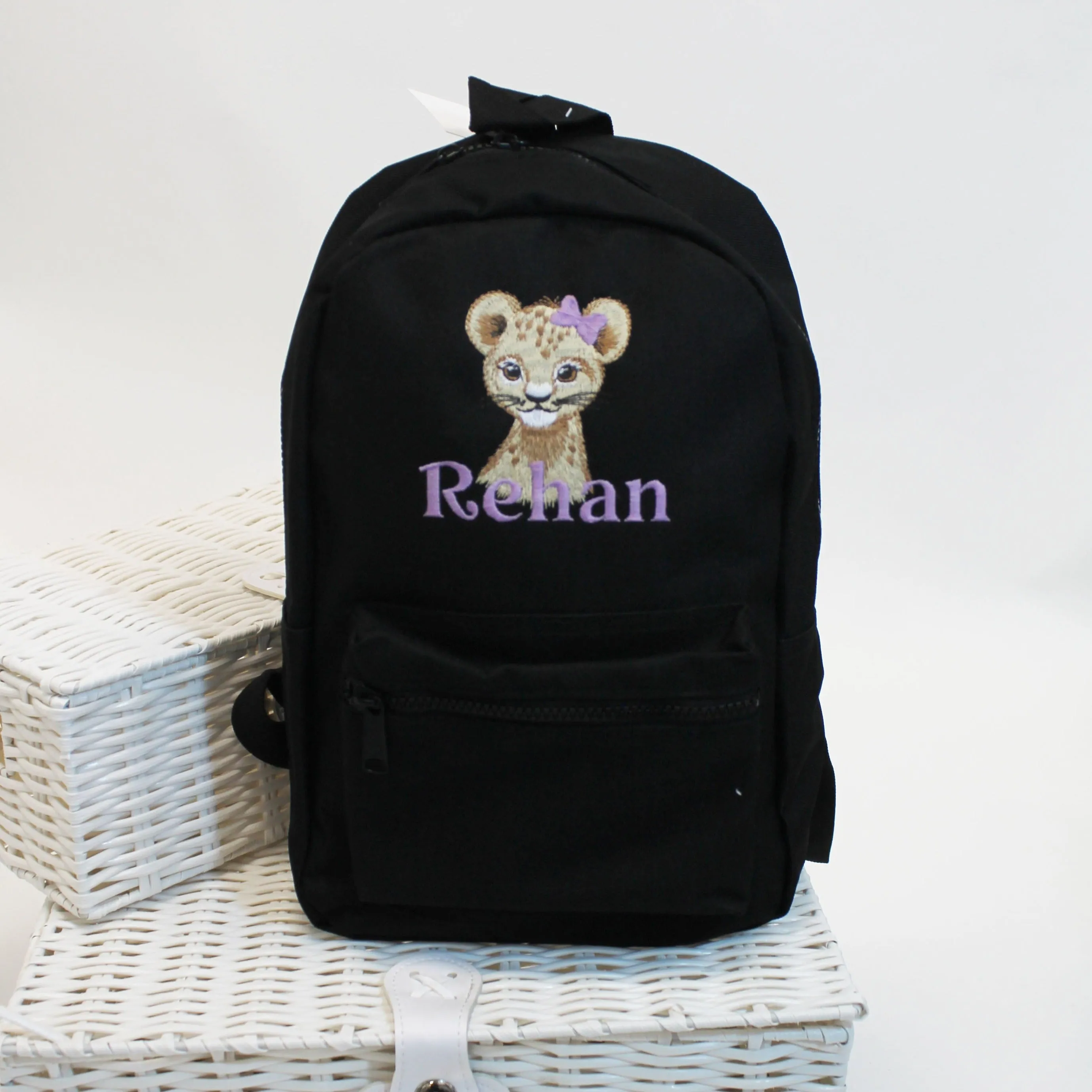 Animal with Hair Bow Personalised Backpack - Various Animals & Coloured Backpacks