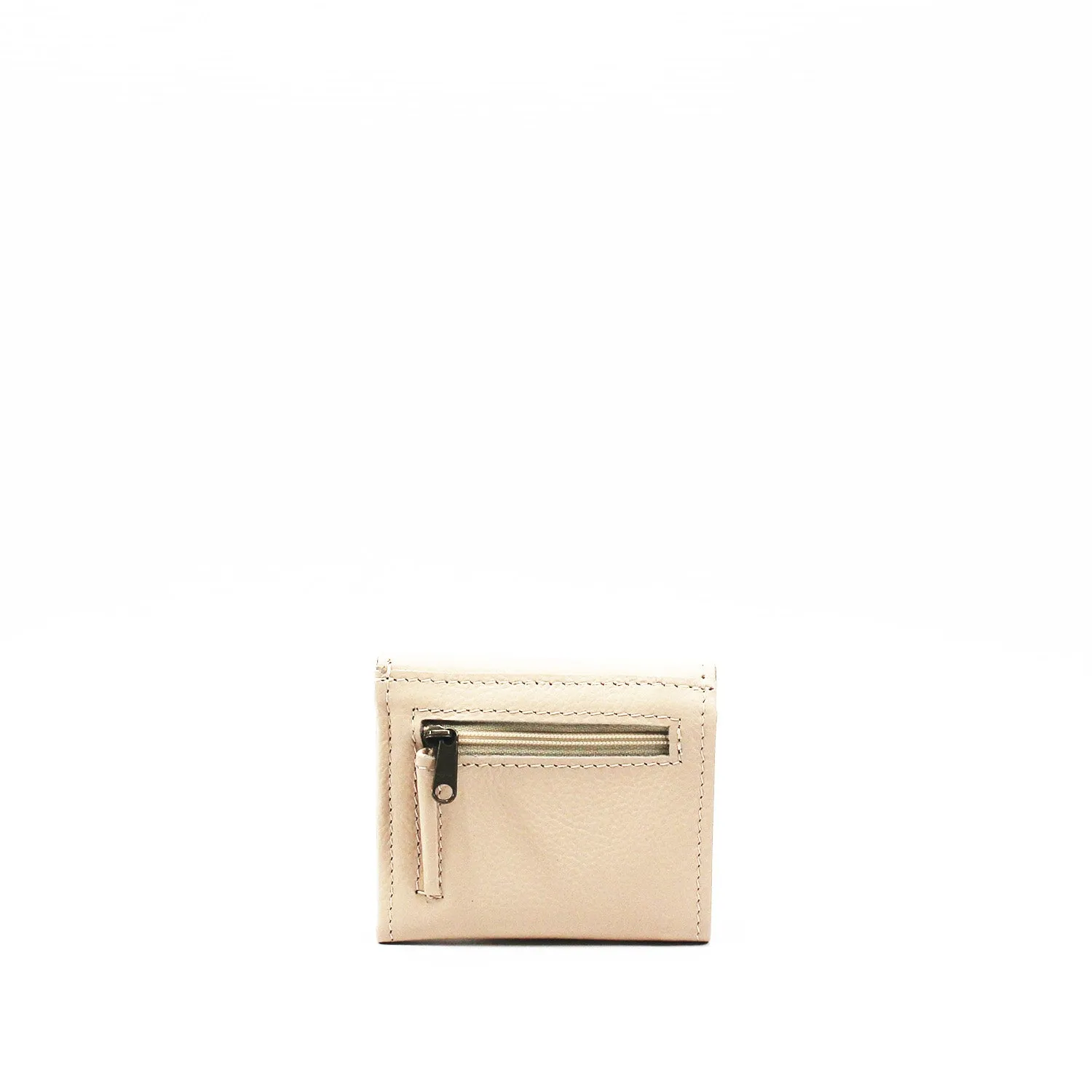 Antelo Billie Pebble Leather Small Trifold Wallet - Vanilla Frappe