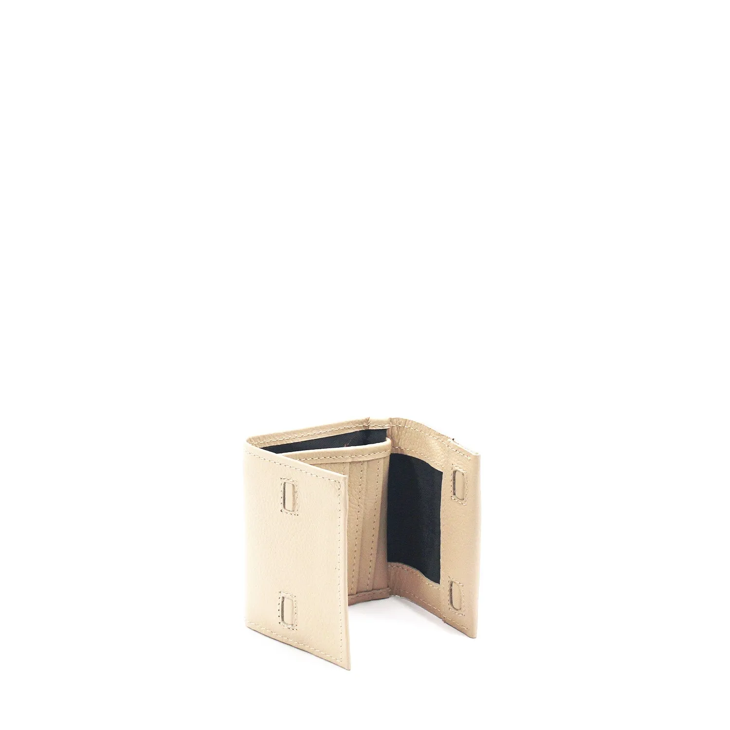 Antelo Billie Pebble Leather Small Trifold Wallet - Vanilla Frappe