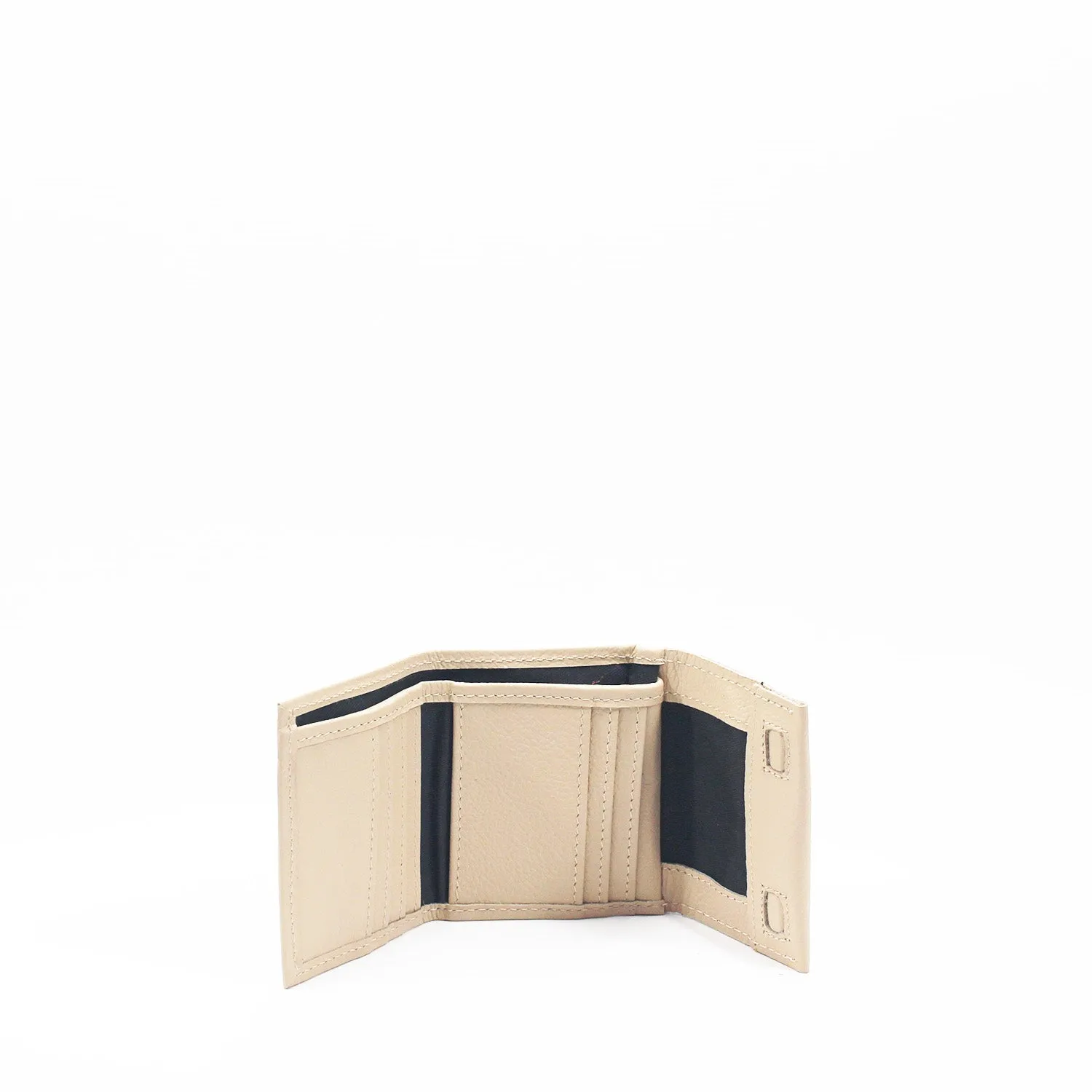 Antelo Billie Pebble Leather Small Trifold Wallet - Vanilla Frappe
