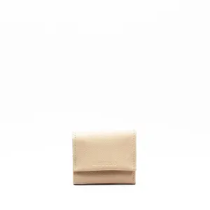 Antelo Billie Pebble Leather Small Trifold Wallet - Vanilla Frappe