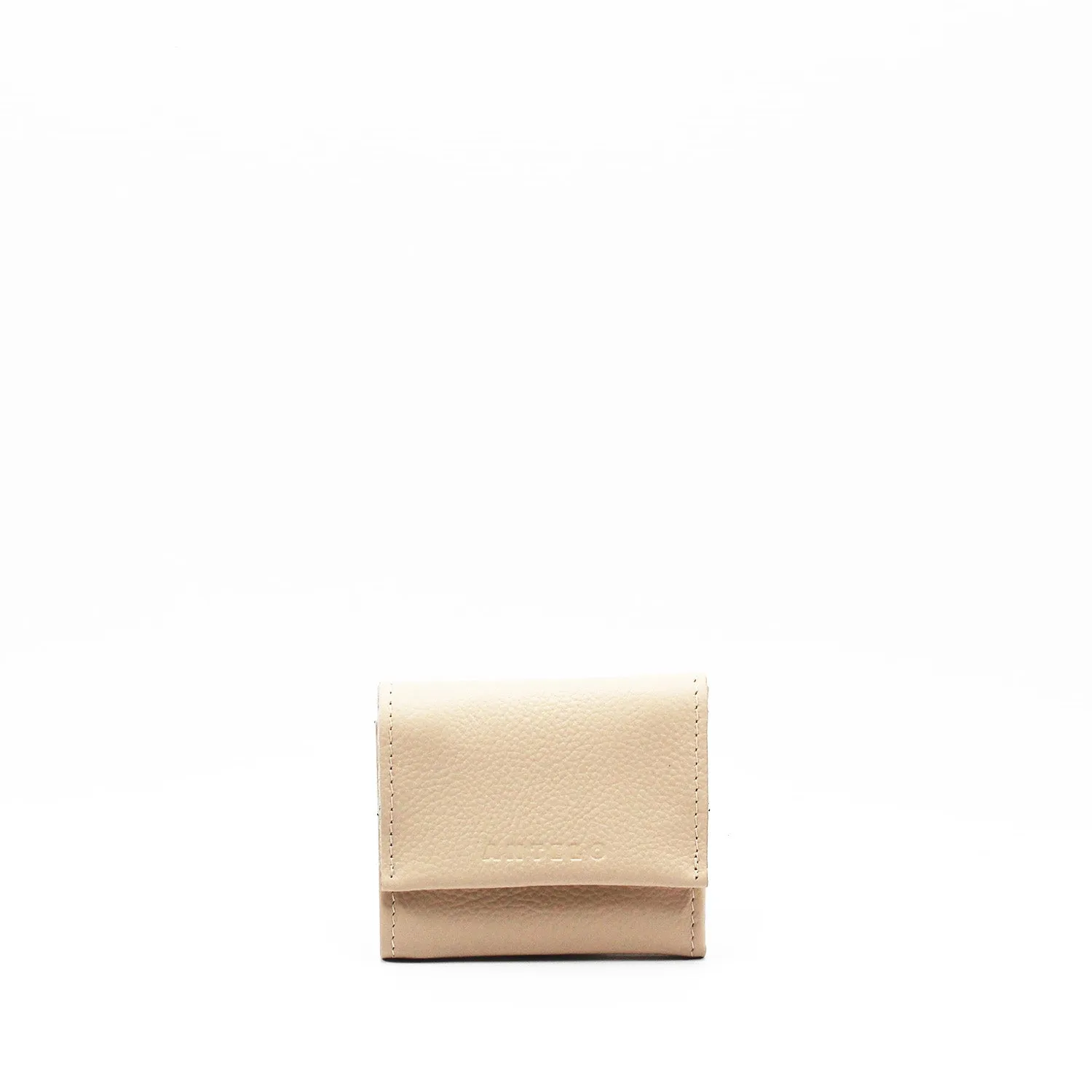 Antelo Billie Pebble Leather Small Trifold Wallet - Vanilla Frappe