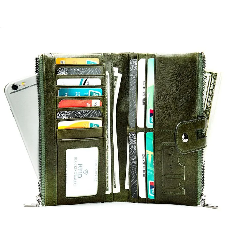 Anti-Theft RFID Blocking Vintage Cash Cards Wallets For Women