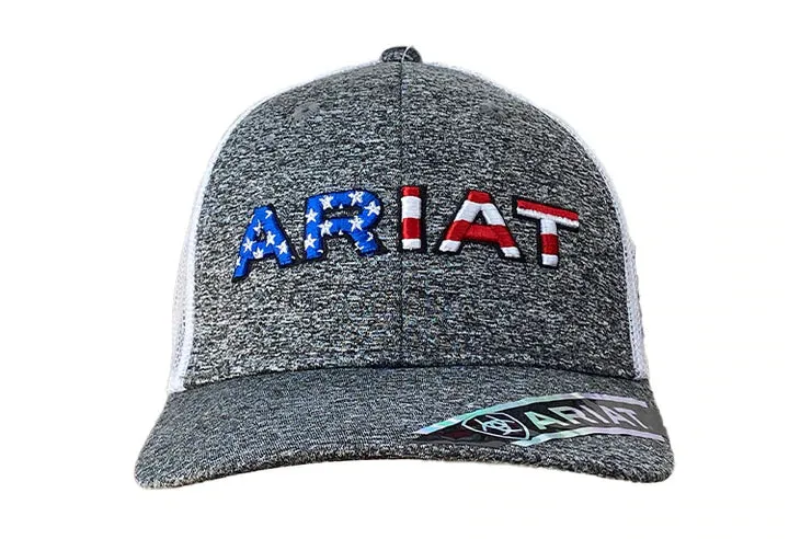 ARIAT MNS EMBRDRD USA GRY CAP