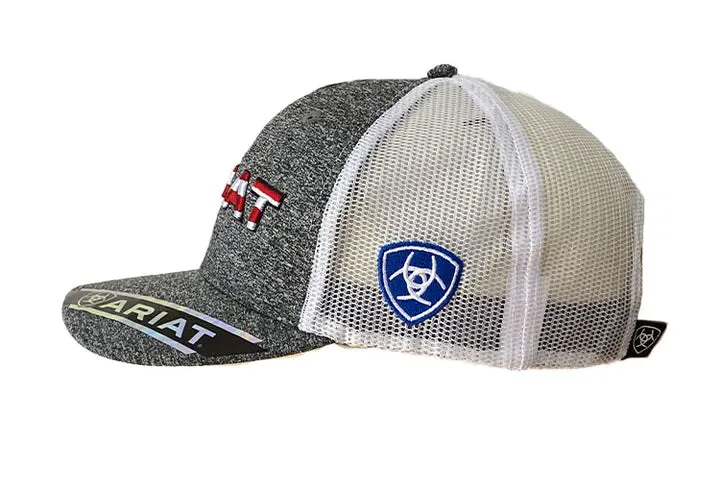 ARIAT MNS EMBRDRD USA GRY CAP