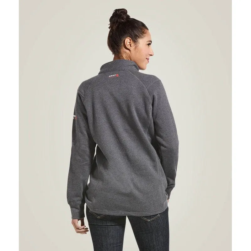 Ariat Women's Flame Resistant Rev 1/4 Zip Top Workwear Hoodie Charcoal - 10032841