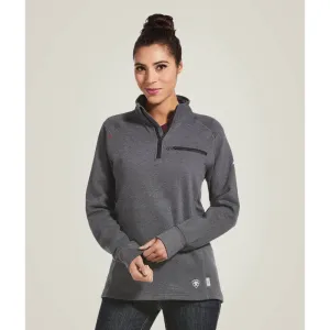 Ariat Women's Flame Resistant Rev 1/4 Zip Top Workwear Hoodie Charcoal - 10032841