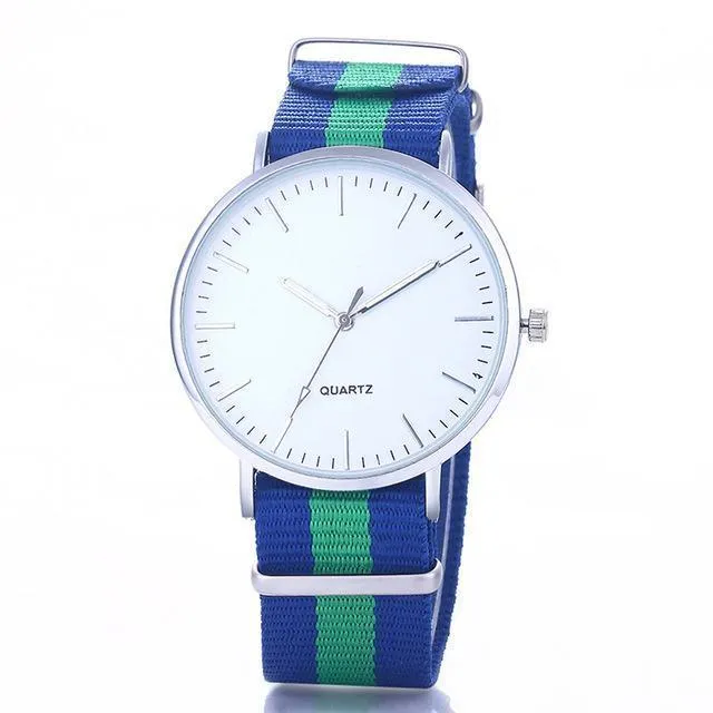 Attractive Quartz Watch with Multi-color Strap