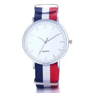 Attractive Quartz Watch with Multi-color Strap