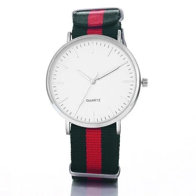 Attractive Quartz Watch with Multi-color Strap