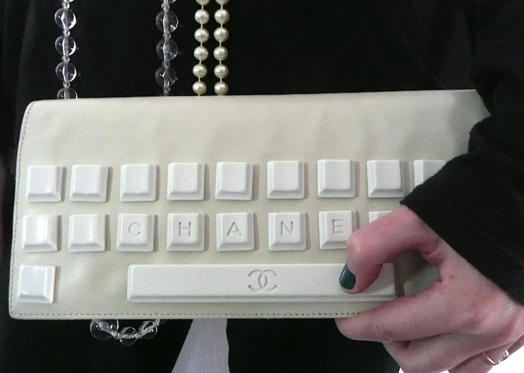 Authentic Chanel ONE OF A KIND HAUTE COUTURE RUNWAY Bone Keyboard Clutch