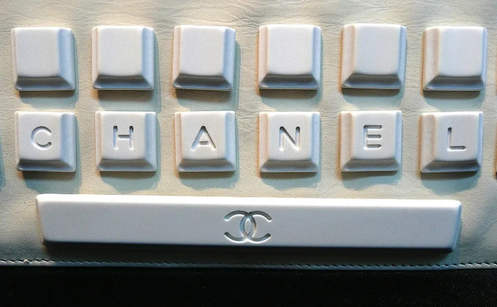 Authentic Chanel ONE OF A KIND HAUTE COUTURE RUNWAY Bone Keyboard Clutch