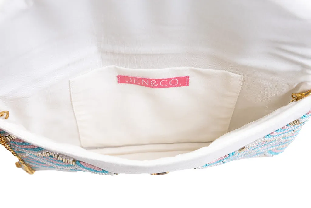 Beaded Flapover Clutch/Crossbody