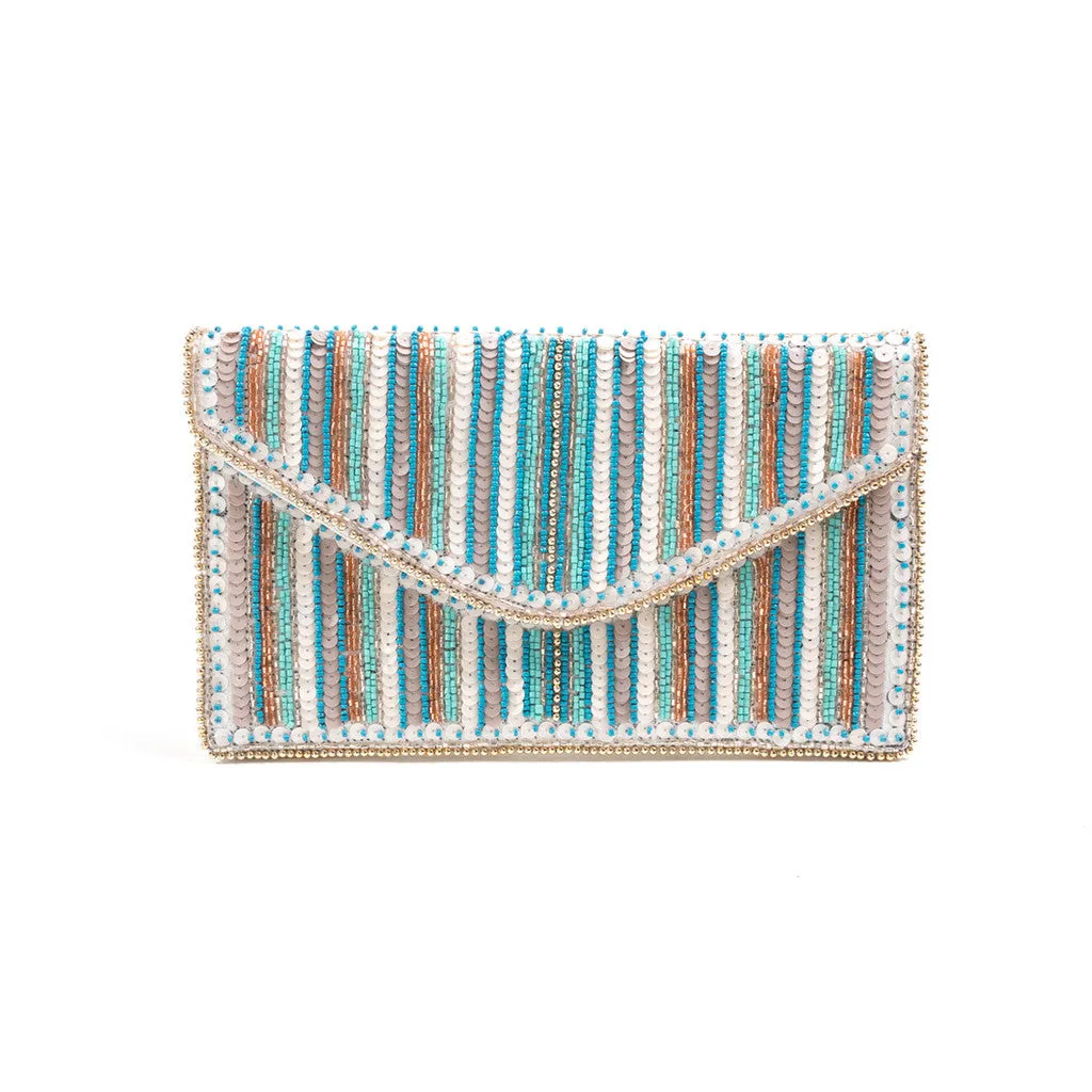 Beaded Flapover Clutch/Crossbody