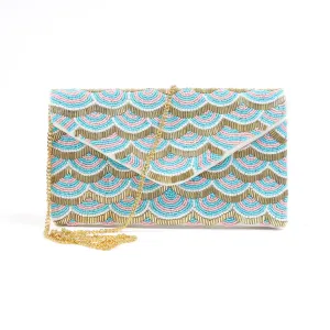 Beaded Flapover Clutch/Crossbody