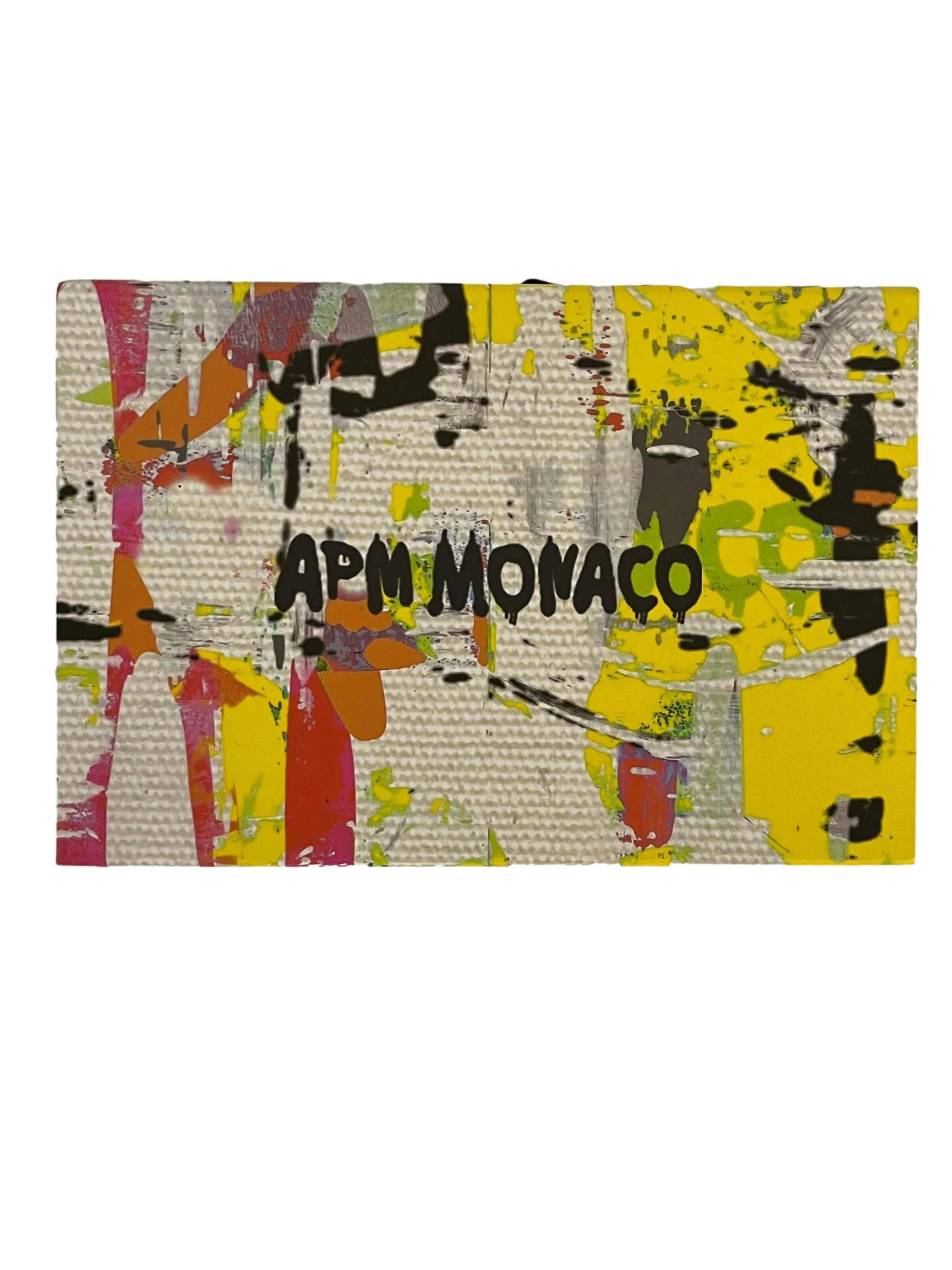 Beige Neon Yellow And Pink Clutch Bag