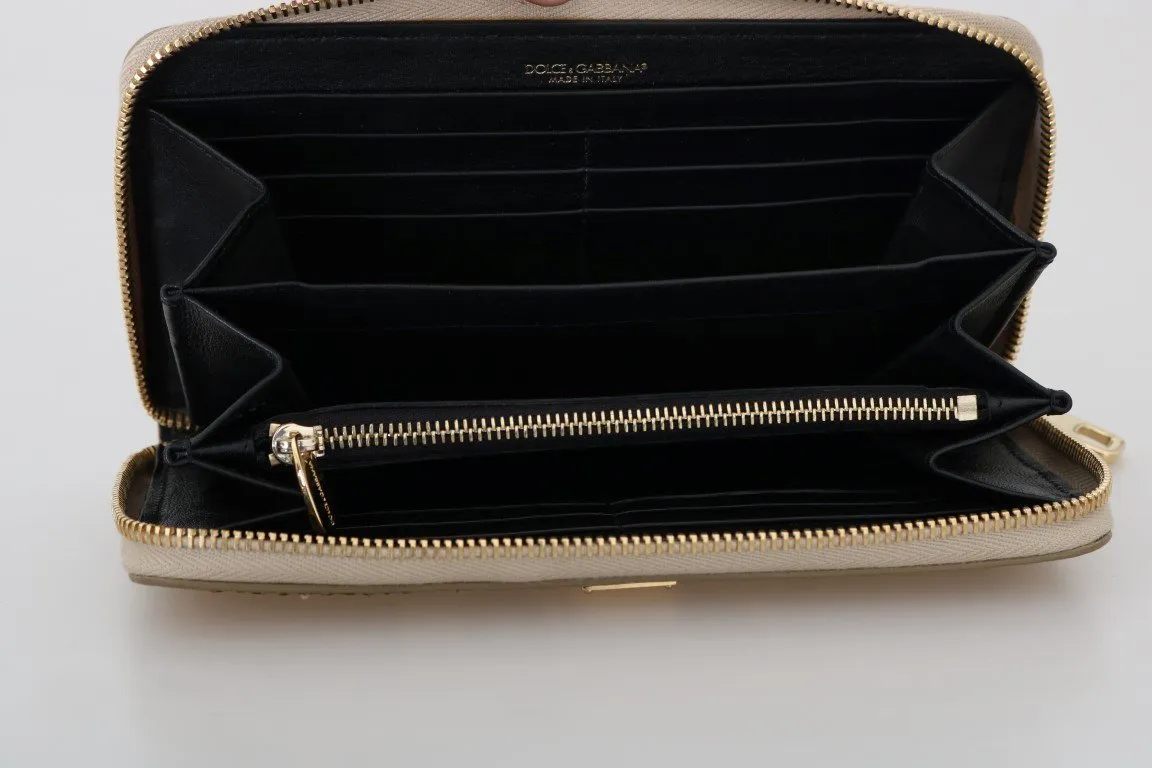 Beige Python Snakeskin Leather Continental Wallet