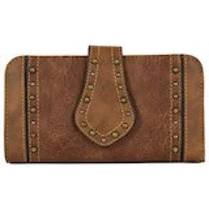 BG22078775W Wallet - Justin - Weathered Brown w/Tan Trim
