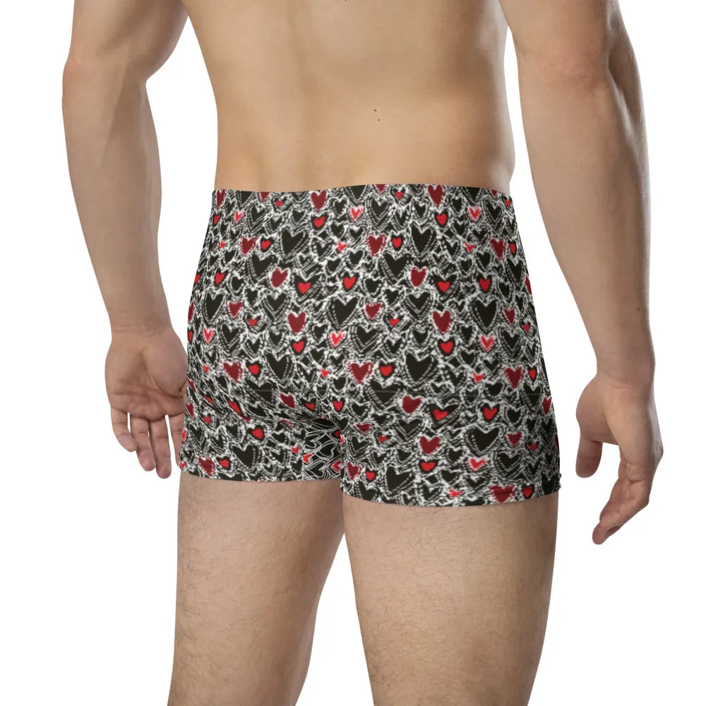 Black and Red Hearts - Crazy Ass Undies - Men's Boxer Briefs