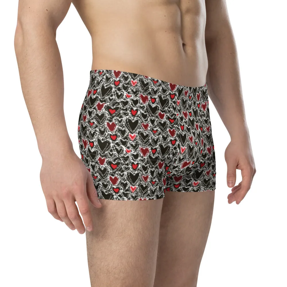 Black and Red Hearts - Crazy Ass Undies - Men's Boxer Briefs