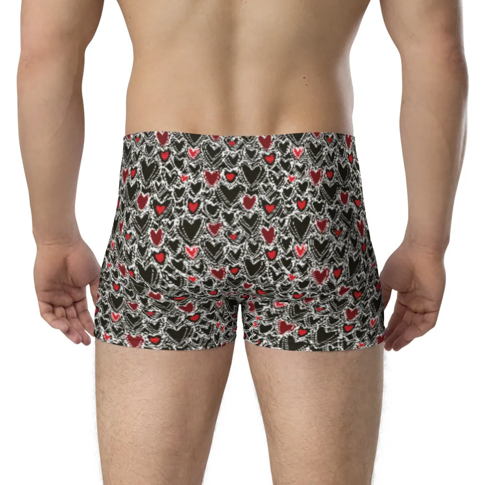 Black and Red Hearts - Crazy Ass Undies - Men's Boxer Briefs