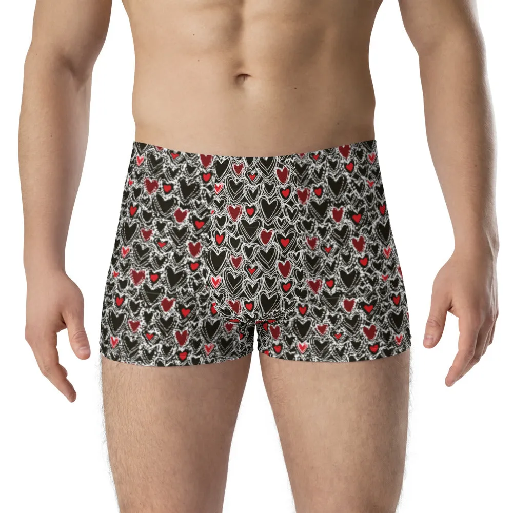 Black and Red Hearts - Crazy Ass Undies - Men's Boxer Briefs