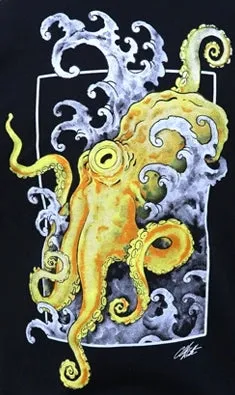 Black Market Octopus Crawl Men's Graphic T-Shirt Black
