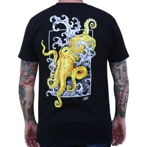 Black Market Octopus Crawl Men's Graphic T-Shirt Black
