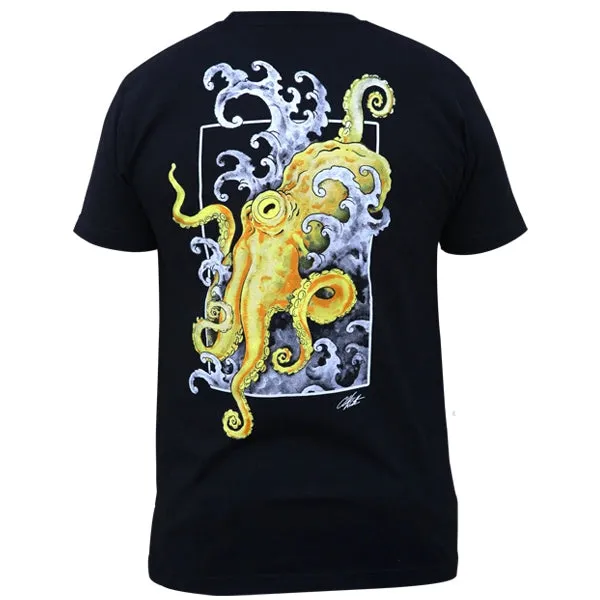 Black Market Octopus Crawl Men's Graphic T-Shirt Black