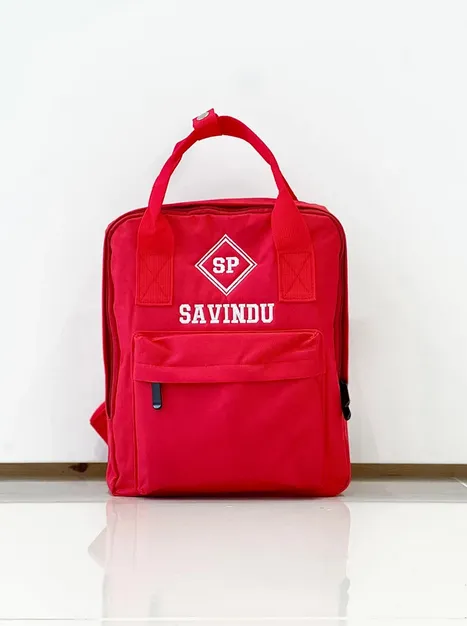 (Black) Personalised Name Twin Handle Backpack