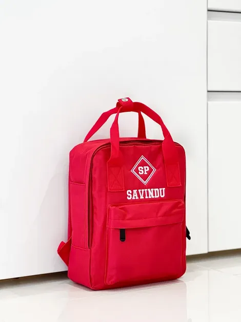 (Black) Personalised Name Twin Handle Backpack