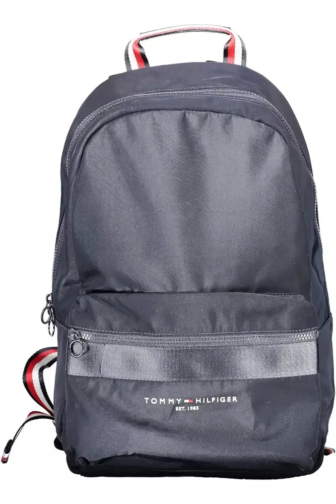 Blue Polyester Men Backpack