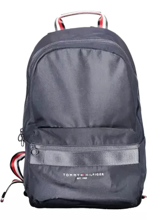 Blue Polyester Men Backpack