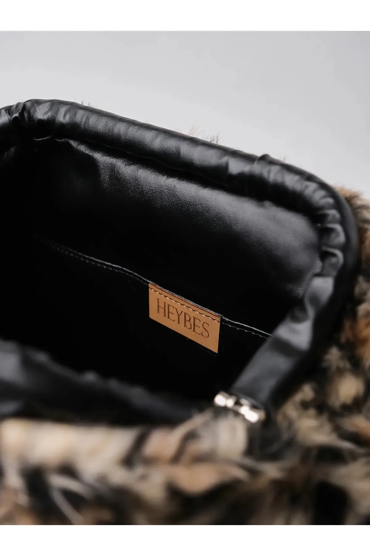 Bold Brown Leopard Print Plush Clutch Handbag