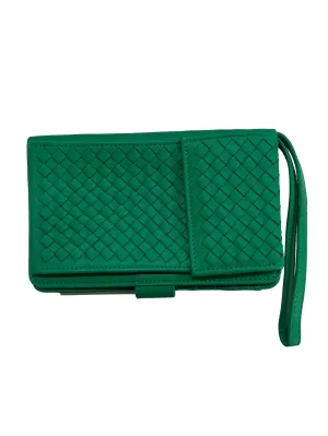 Bright Green Woven Clutch