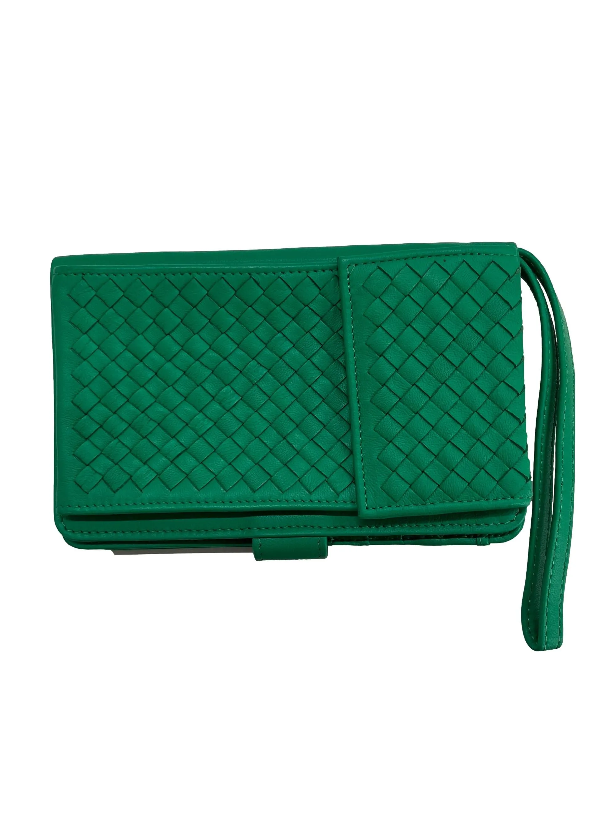 Bright Green Woven Clutch