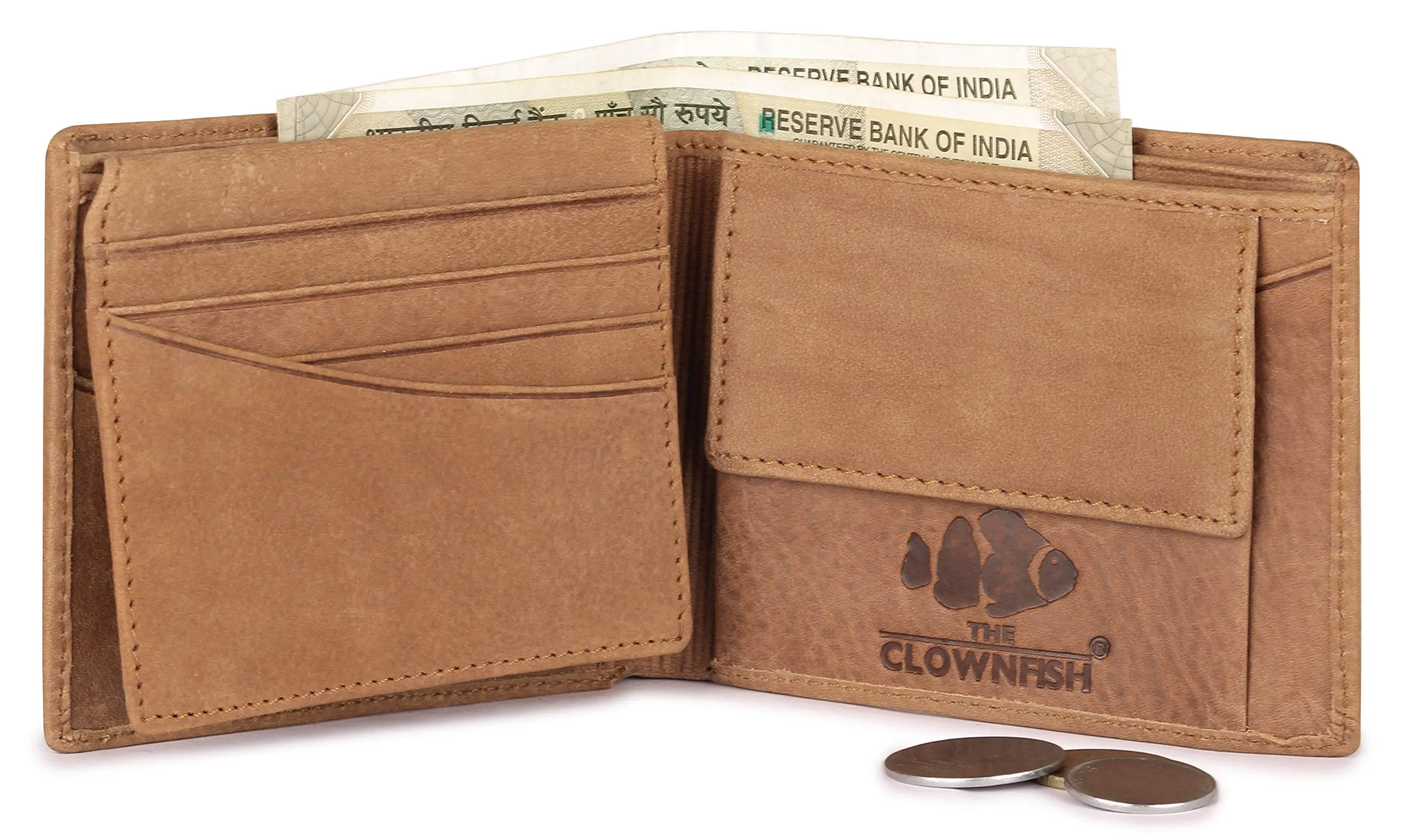 Brown Men's Wallet - Premium Leather, RFID Protected | Multiple Slots | Bi-Fold | Ochre-6