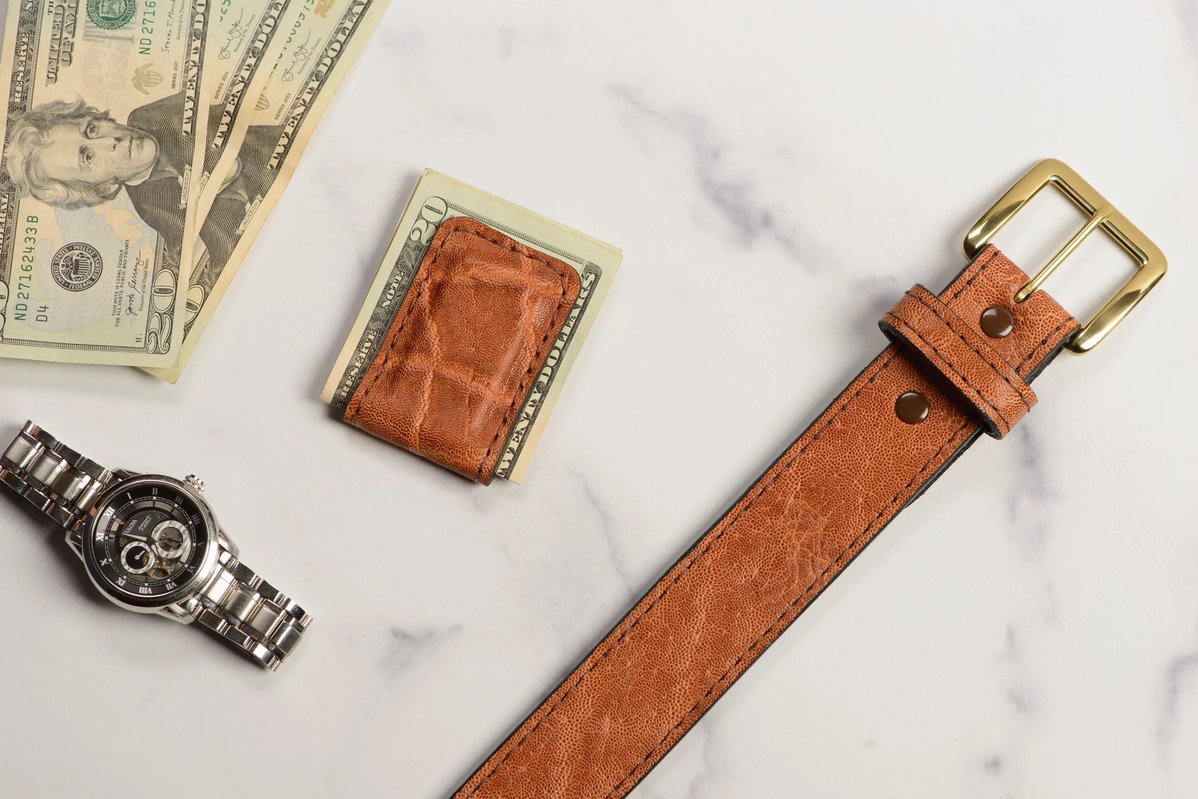 Caramel Brown Elephant Men's Magnetic Money Clip