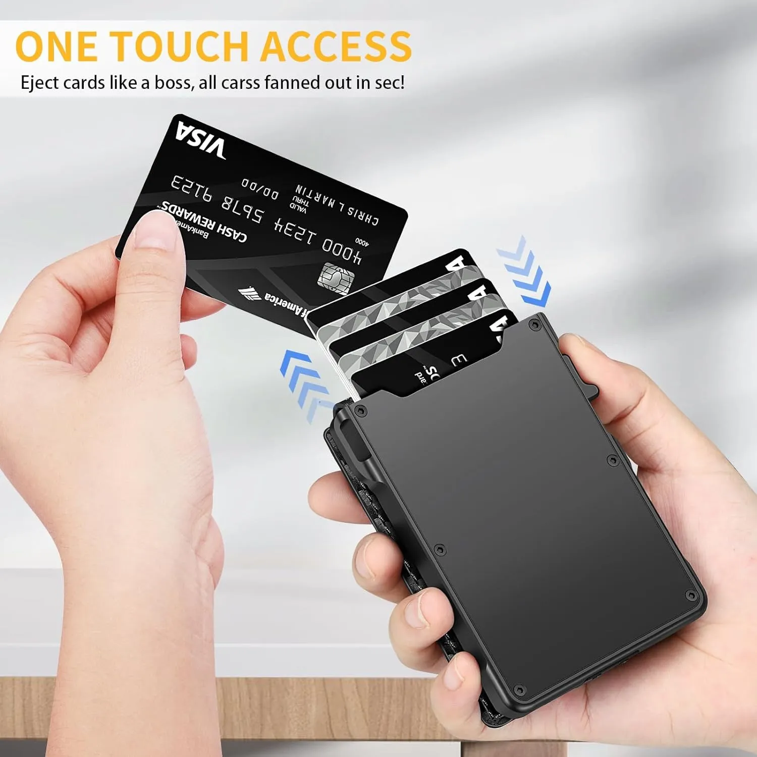 Carbon Fiber Bifold Wallet for Men, Pop Up Wallet with Money Clip