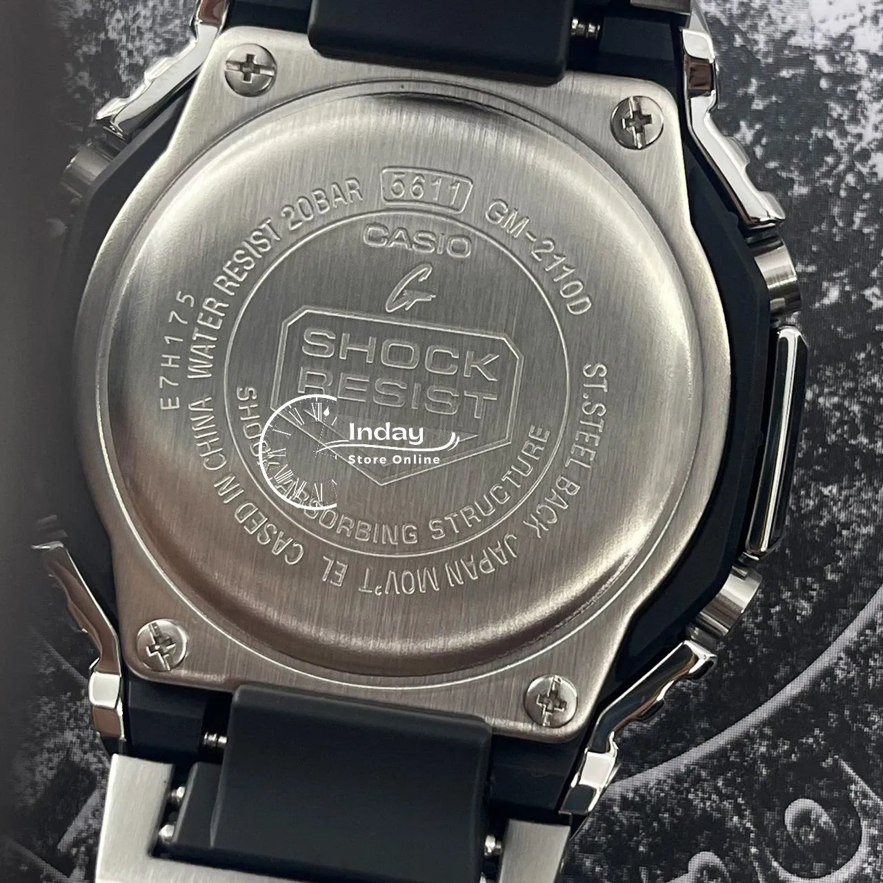 Casio G-Shock G-Steel Men's Watch GM-2110D-7A Stainless Steel Band Shock Resistant Mineral Glass