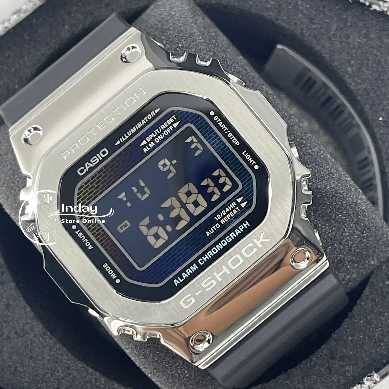 Casio G-Shock G-Steel Men's Watch GM-5600RW-1 Bio-based Resin Band Shock Resistant Mineral Glass Battery Life 5-Years