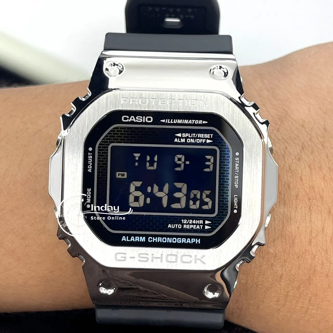 Casio G-Shock G-Steel Men's Watch GM-5600RW-1 Bio-based Resin Band Shock Resistant Mineral Glass Battery Life 5-Years