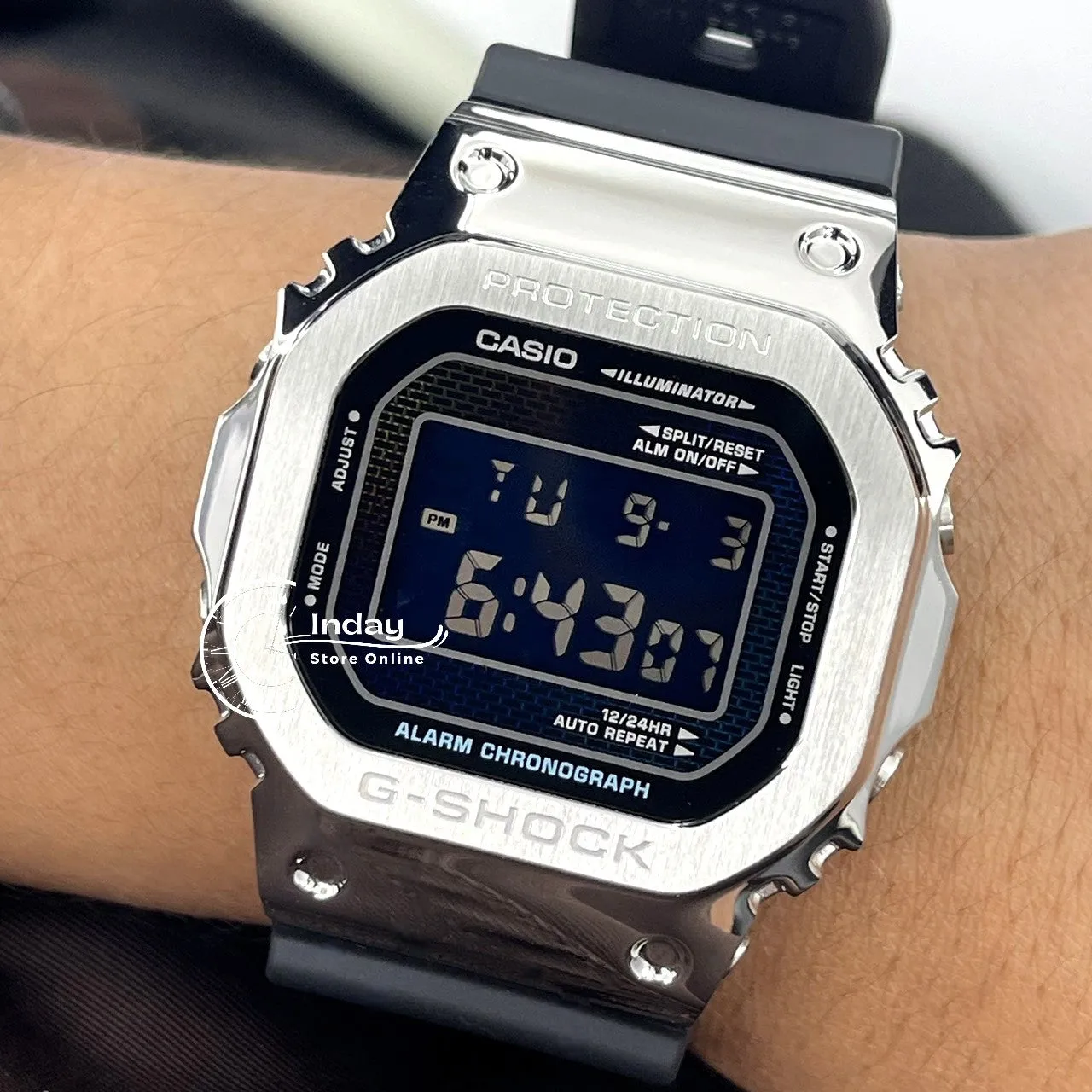 Casio G-Shock G-Steel Men's Watch GM-5600RW-1 Bio-based Resin Band Shock Resistant Mineral Glass Battery Life 5-Years