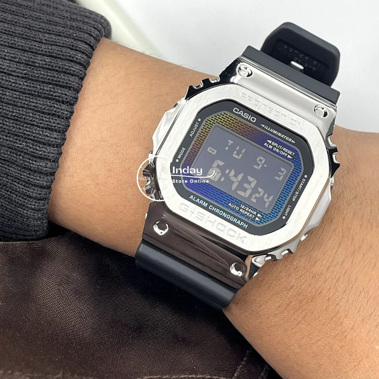 Casio G-Shock G-Steel Men's Watch GM-5600RW-1 Bio-based Resin Band Shock Resistant Mineral Glass Battery Life 5-Years