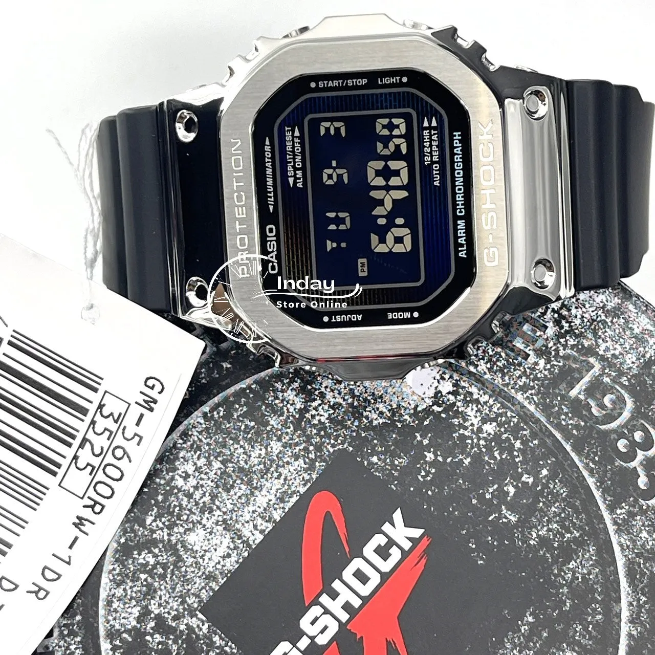 Casio G-Shock G-Steel Men's Watch GM-5600RW-1 Bio-based Resin Band Shock Resistant Mineral Glass Battery Life 5-Years